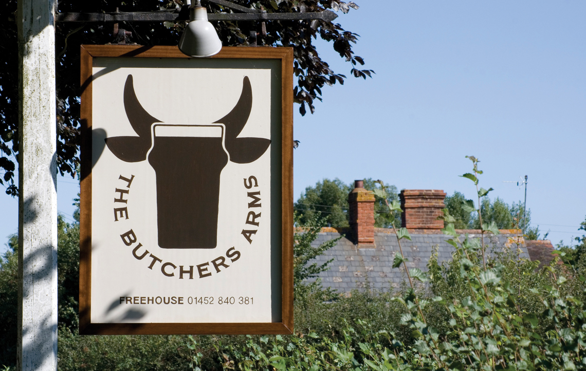 butchers arms signage